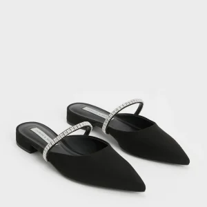 Giày mules đính đá mũi nhọn