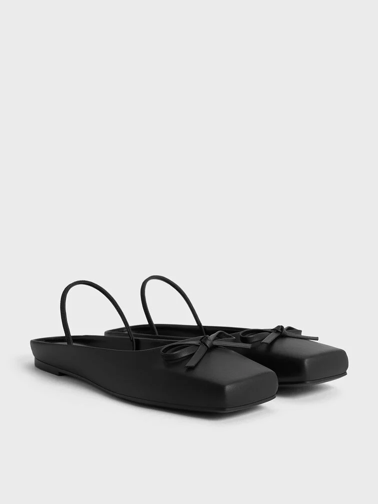 Giày mules Bow Square-Toe Ballet - Hình ảnh 7