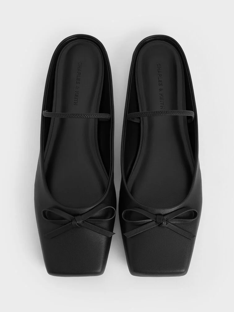Giày mules Bow Square-Toe Ballet