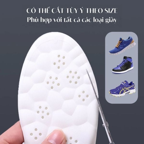Lót giày thể thao 4D - Cao su non siêu đàn hồi