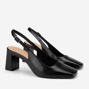 Giày Cao Gót Mũi Vuông Block Heel