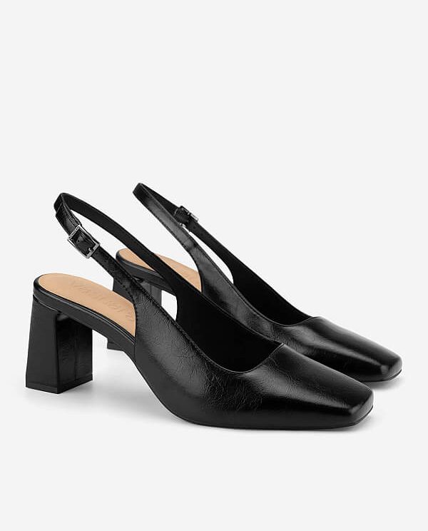 Giày Cao Gót Mũi Vuông Block Heel