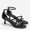 Giày cao gót kitten heels đính đá pha lê