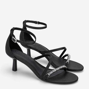Giày cao gót kitten heels đính đá pha lê