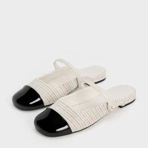 Giày mules mũi vuông Pear Embellished Flat